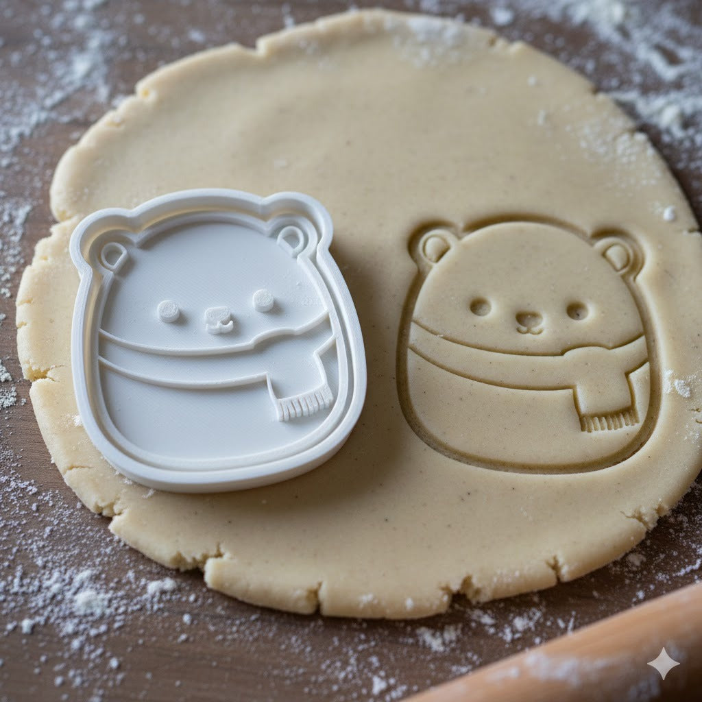 Emporte-Pièce Ours Polaire Kawaii - Découpoir Biscuit Hiver Noël