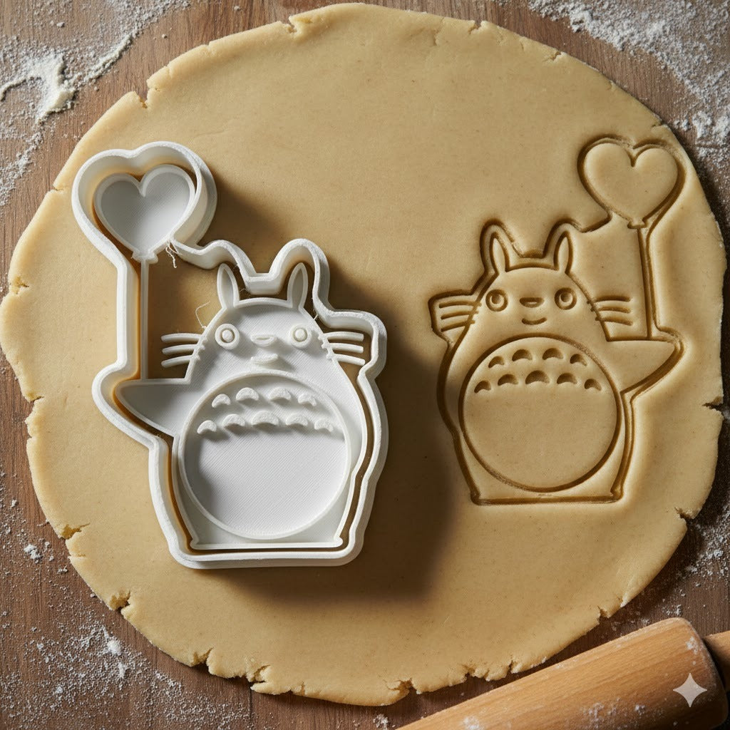 Emporte-pièce Totoro avec ballon cœur