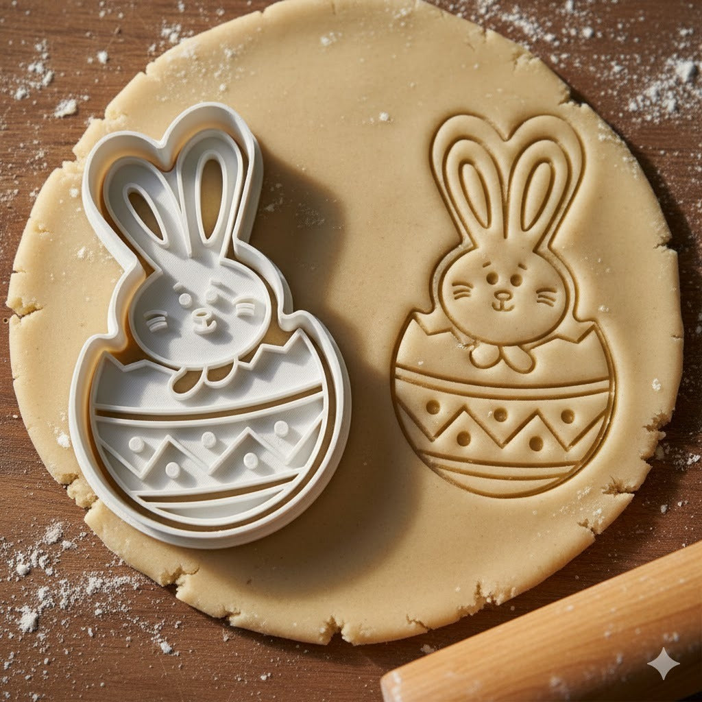 Emporte-pièce Lapin dans un Œuf de Pâques - Style Kawaii