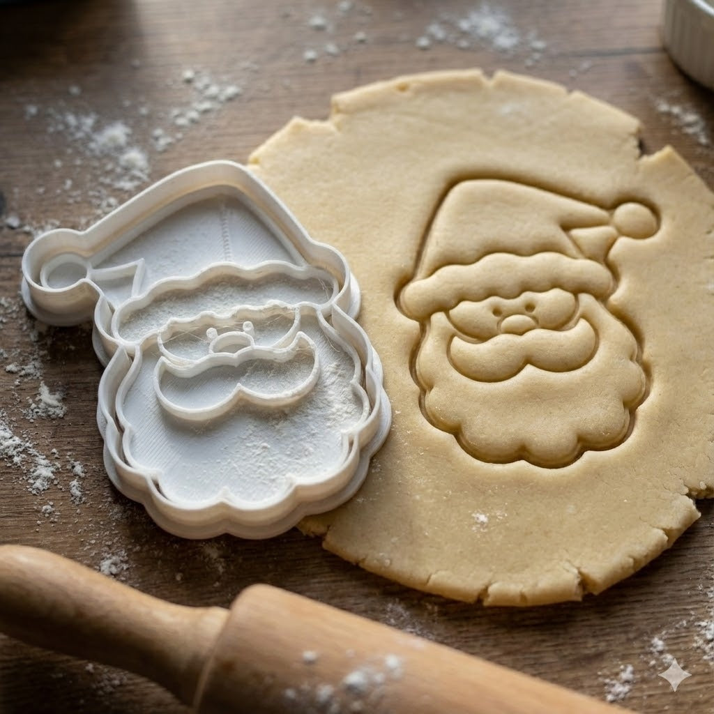 Emporte-pièce Père Noël - Tête de Santa Claus pour Biscuits de Noël