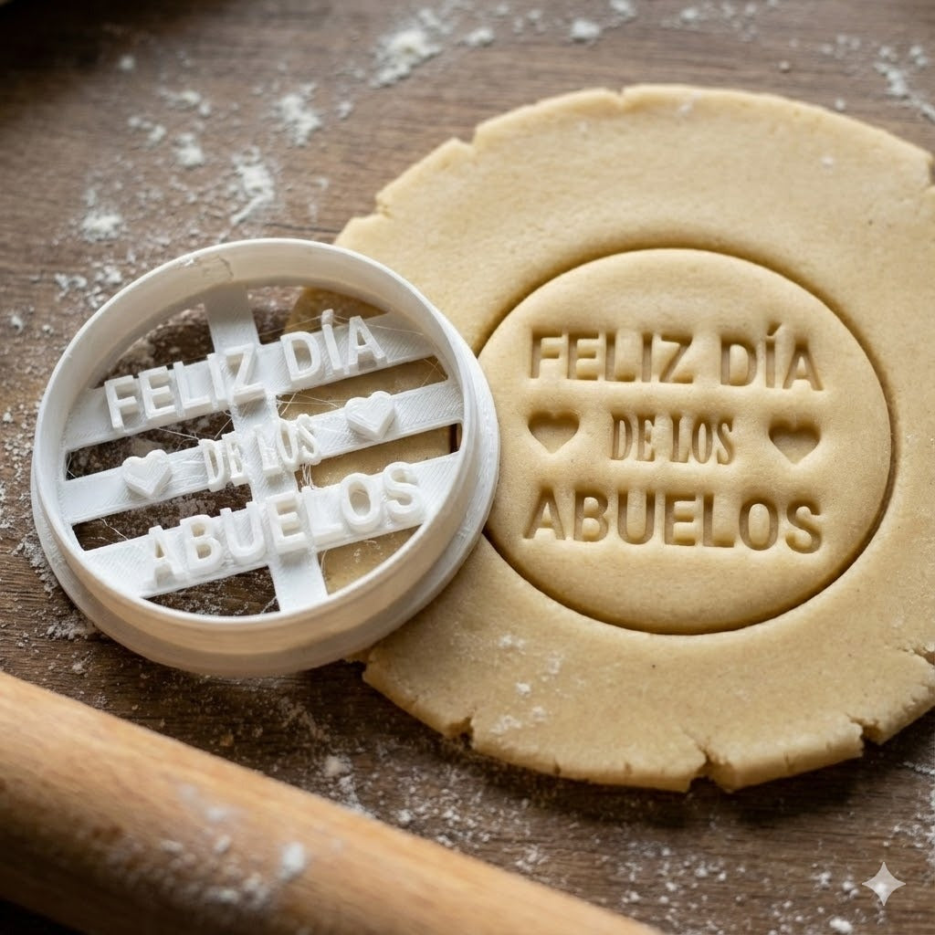 Emporte-Pièce Feliz Día de los Abuelos - Biscuit Personnalisé Fête des Grands-Parents