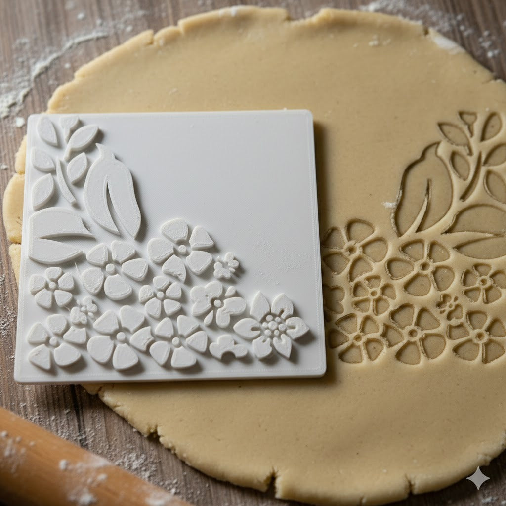 Tampon Embosseur Fleurs - Motif Floral pour Pâtisserie et Décoration