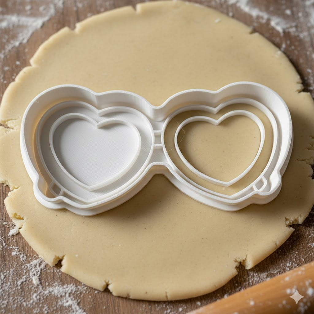 Emporte-Pièce Lunettes Cœur - Découpoir Pâtisserie pour Biscuits Originaux