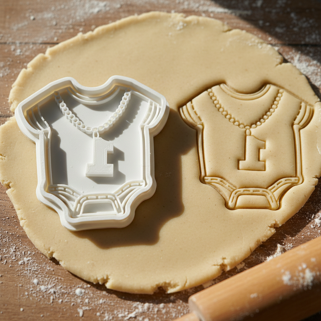 Emporte-Pièce Body de Bébé avec Collier - Décoration Gâteau Naissance