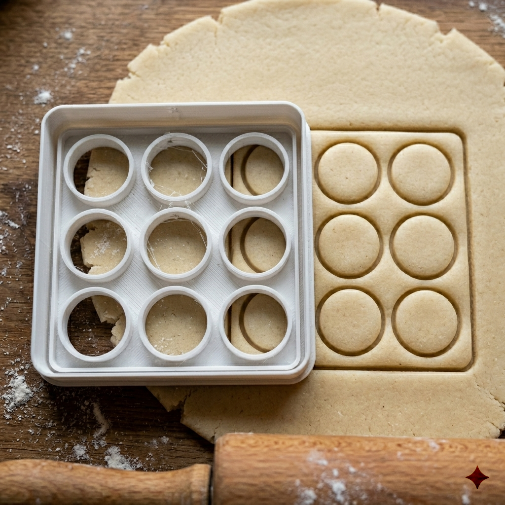 Emporte-pièce 9 cercles en grille pour biscuits ronds