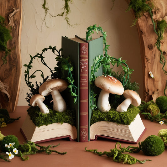 Un Décor Naturel et Original: Le Champignon Serre-Livre!