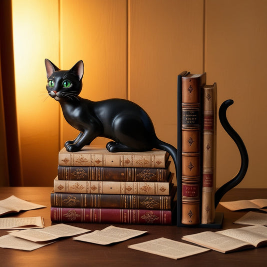 Si vous aimez les livres et les chats vous allez adorer ces serre-livres chats