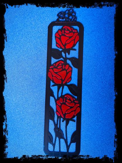 Marque-page bicolore avec des roses de Voronoi