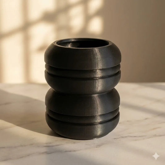 Vase, pot décoratif – Design moderne minimaliste imprimé en 3D noir