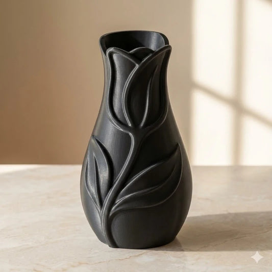 Vase, pot décoratif – Motif Tulipe Noire Design 3D