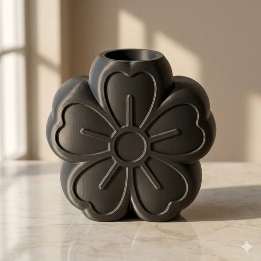 Vase, pot décoratif – Forme de fleur noire moderne