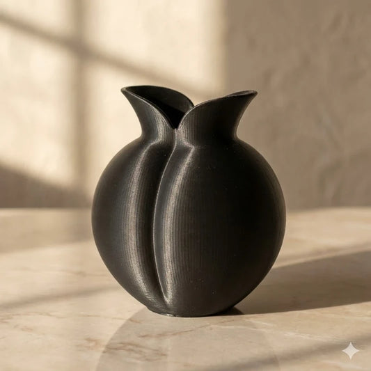 Vase, pot décoratif – Forme bouton de fleur noir moderne