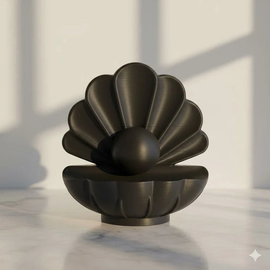 Vase, pot décoratif – Forme Coquillage avec Perle Noir Mat