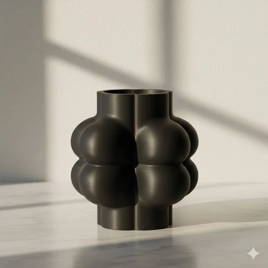 Vase, pot décoratif – Design bulle noir mat contemporain