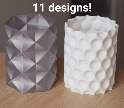 Série de Pots à Crayons Géométriques : 11 Designs (Modes Vase et Variantes Robustes)