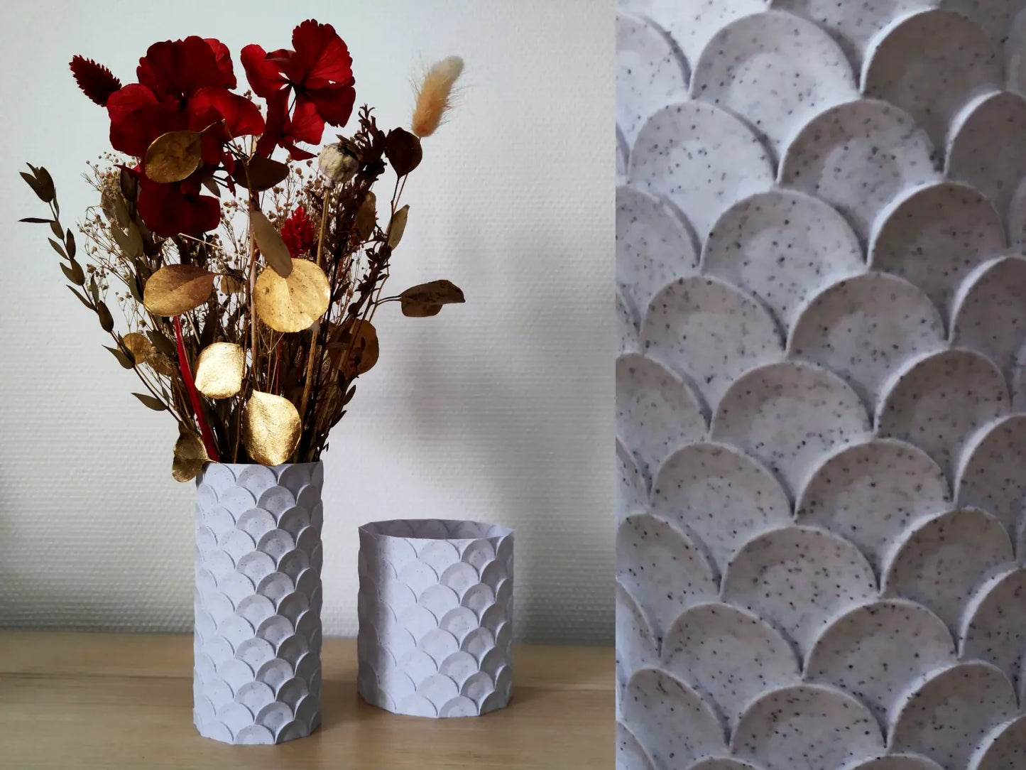 Vase & Jardinière "Écailles de Poisson"