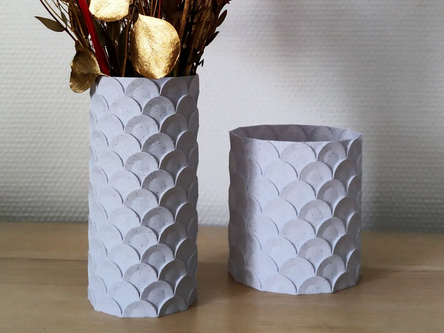 Vase & Jardinière "Écailles de Poisson"