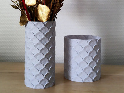 Vase & Jardinière "Écailles de Poisson"