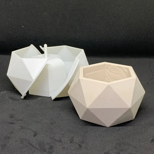 Moule de pot de plante géométrique - Moule d'impression 3D pour pot moderne avec drainage