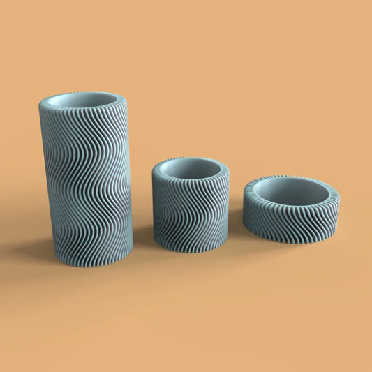 Vase Droit avec Motif à Lignes Courbes - PolyPrestige 3D