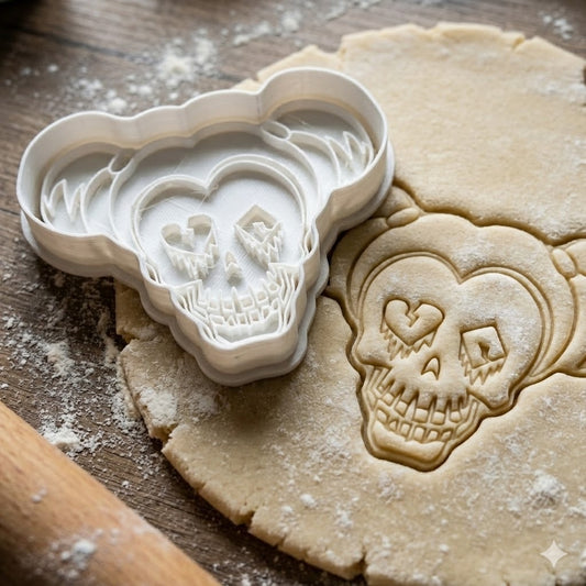 Emporte-pièce Harley Quinn - Crâne avec Cœurs