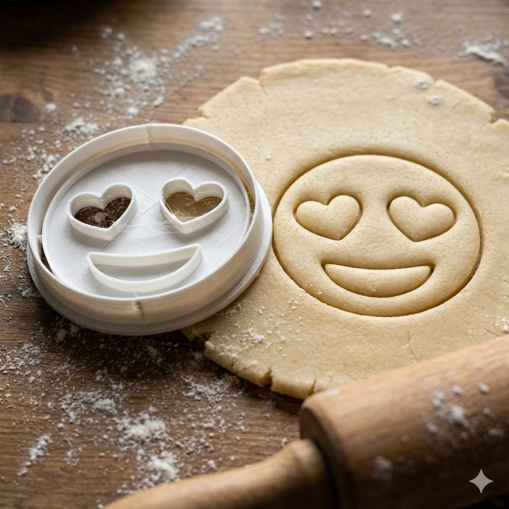 Emporte-pièce Emoji Visage Souriant avec Cœurs