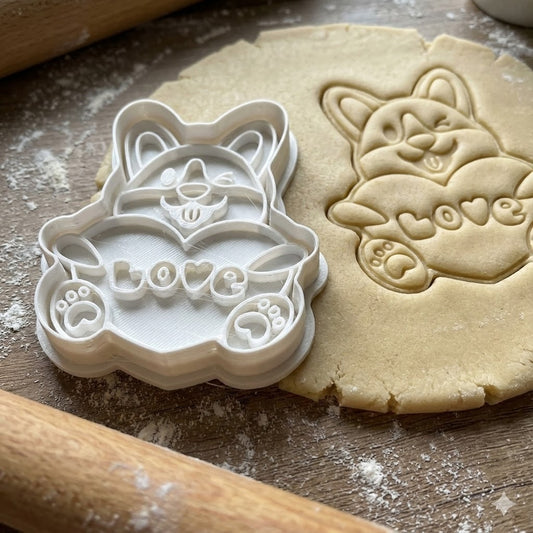 Emporte-pièce Chiot Love avec Cœur