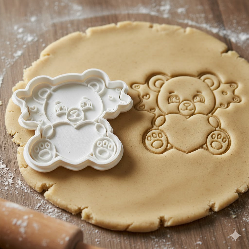 Emporte-pièce Ourson avec Cœur - Découpoir Biscuit Teddy Bear