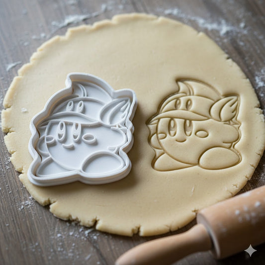 Emporte-pièce Kirby avec Casque - Découpoir Pâtisserie Personnage Gaming