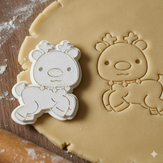Emporte-Pièce Renne de Noël Kawaii - Décoration Biscuits Fêtes