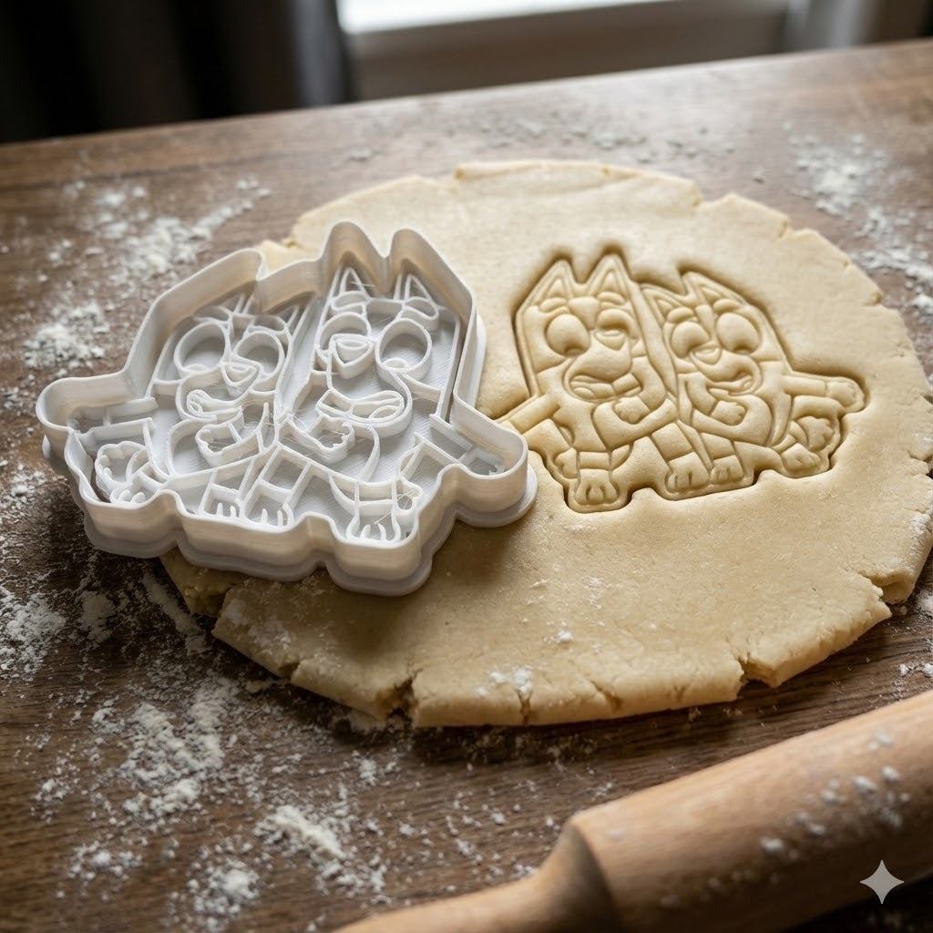 Emporte-pièce Bingo et Chilli - Duo de Personnages Kawaii pour Biscuits et Pâtisserie