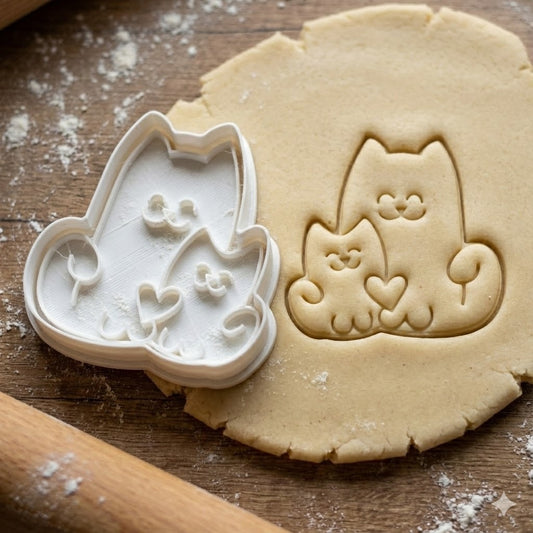 Emporte-pièce Chat Maman et Chaton