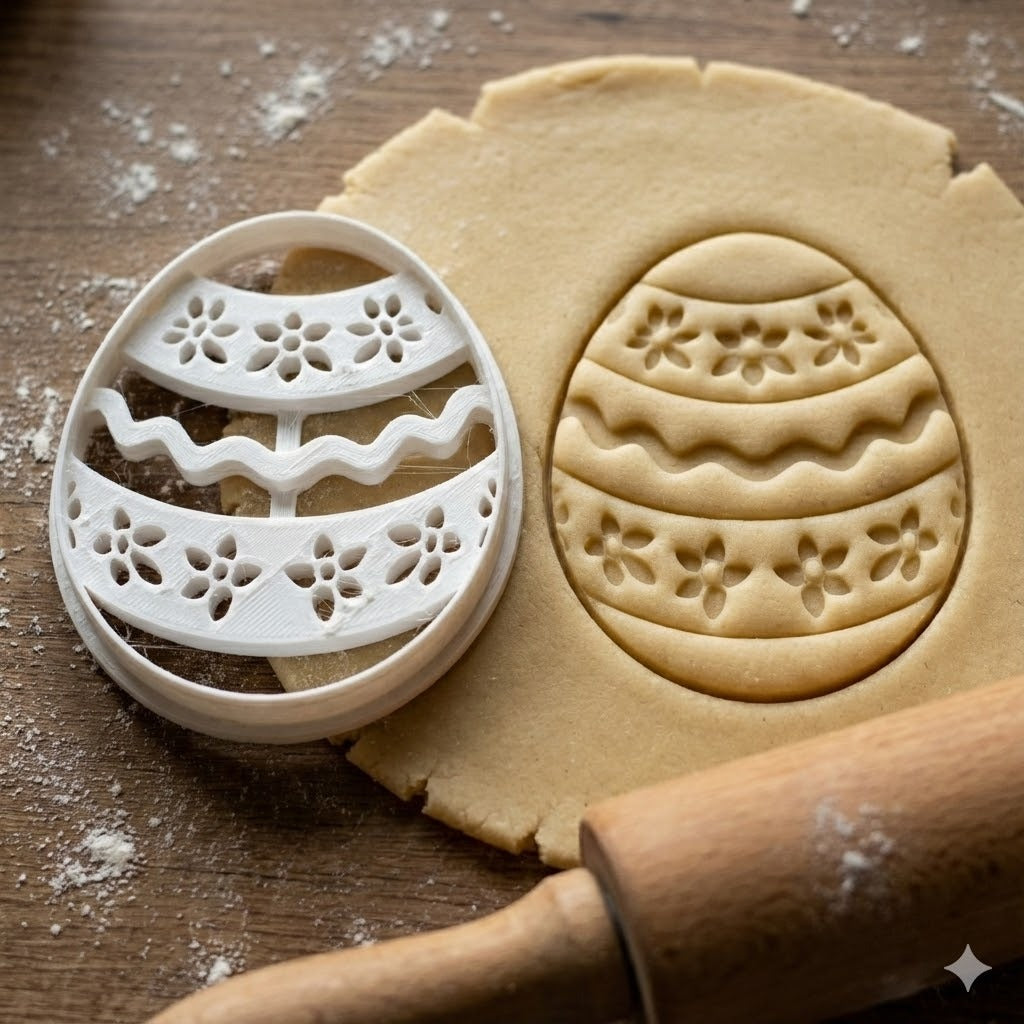 Emporte-pièce Œuf de Pâques Décoratif avec Motifs Floraux