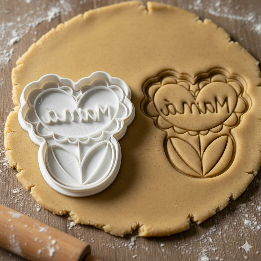 Emporte-pièce Maman Fleur - Découpoir Biscuit Fête des Mères