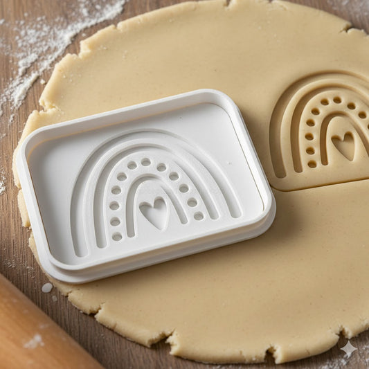 Emporte-Pièce Arc-en-Ciel avec Cœur - Décoration Biscuits et Pâtisserie