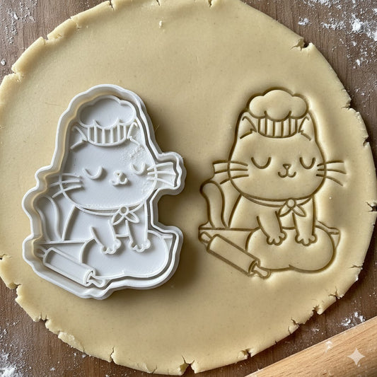 Emporte-pièce Chat Cuisinier Kawaii