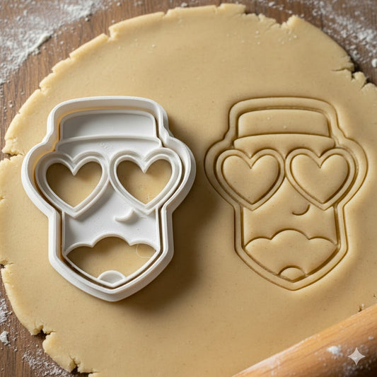 Emporte-Pièce Crayon Lunettes Cœur - Découpoir Pâtisserie Kawaii