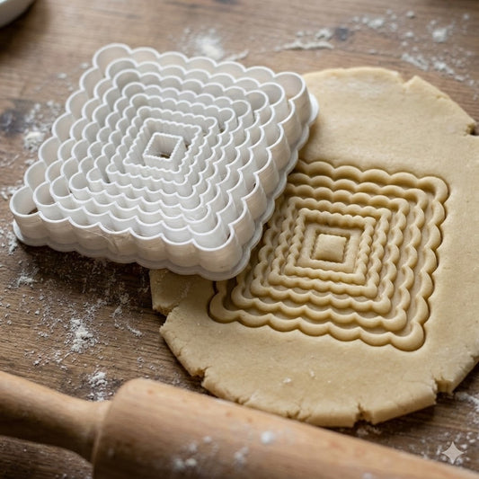 Emporte-pièce Carré Ondulé - Set de Découpoirs Pâtisserie Biscuits