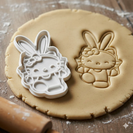 Emporte-pièce Hello Kitty Pâques - Découpoir Lapin Kawaii pour Biscuits
