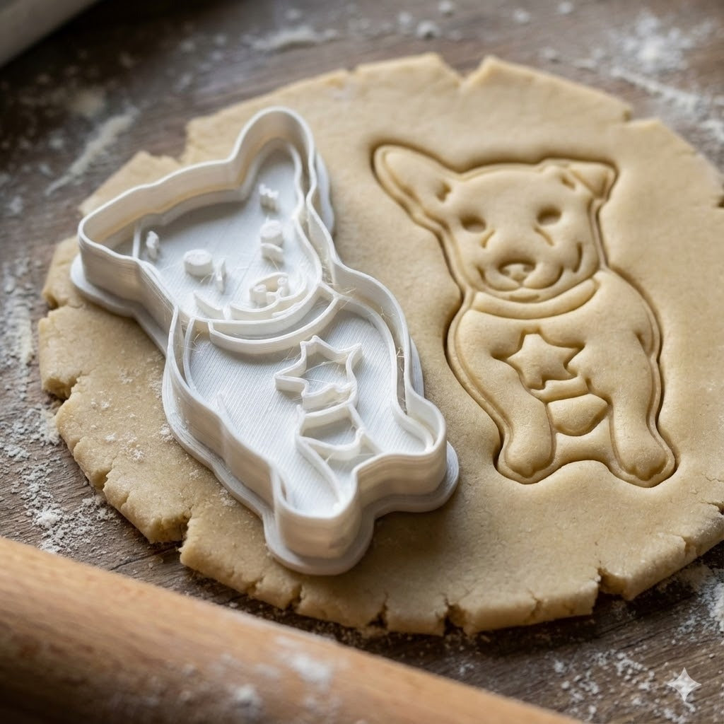 Emporte-pièce Chien Kawaii avec Étoile