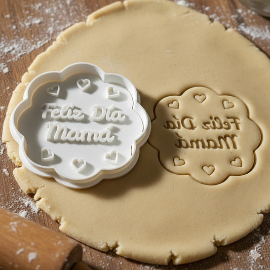 Emporte-pièce Feliz Dia Mama avec Cœurs