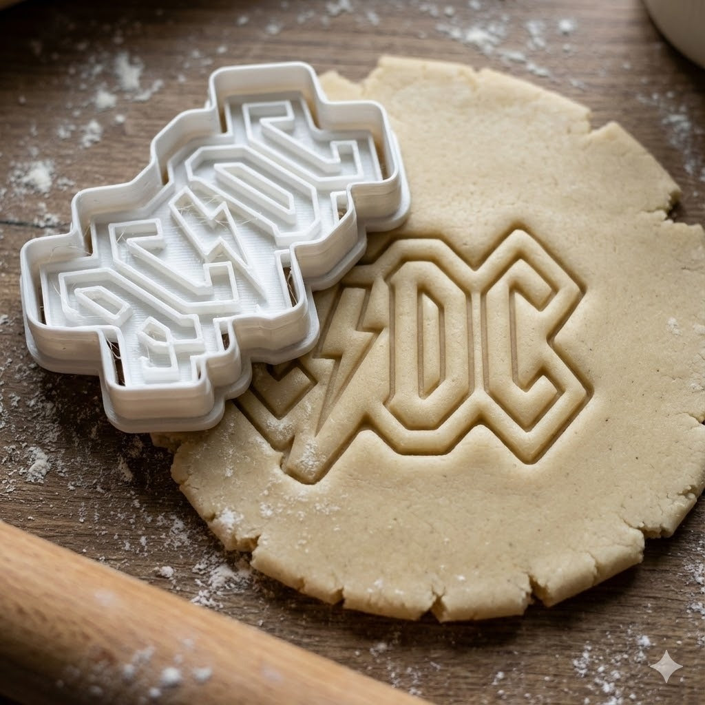 Emporte-pièce AC/DC - Découpoir Logo Rock pour Biscuits et Pâtisserie