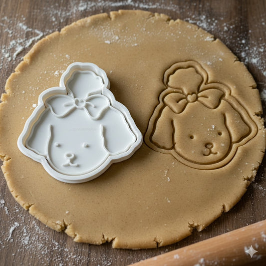 Emporte-pièce Chien Kawaii avec Nœud - Bobbie Goods