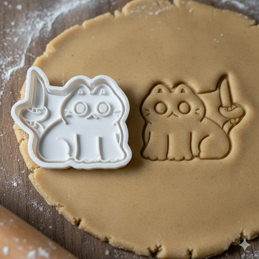 Emporte-pièce Chat Mignon avec Couteau