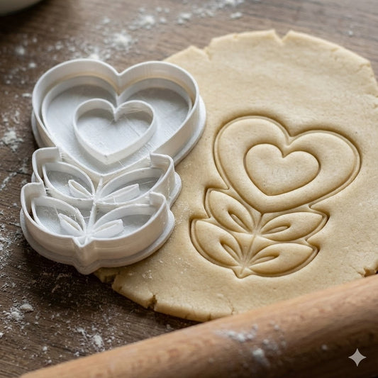 Emporte-pièce Cœur avec Fleurs