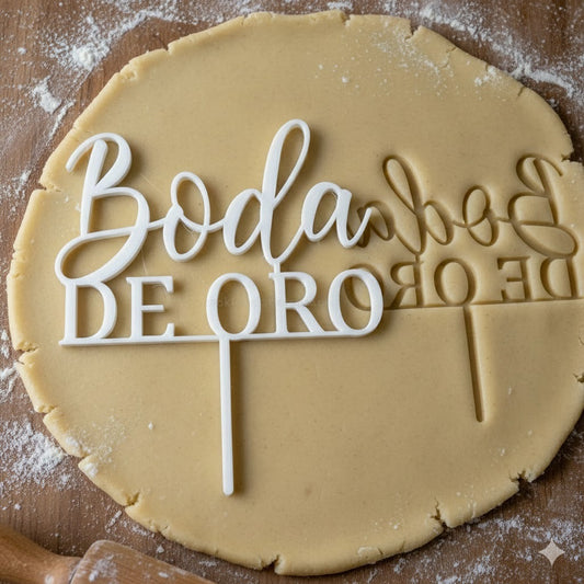 Boda de Oro Topper - Décoration Gâteau Mariage Anniversaire 50 Ans