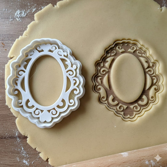 Emporte-Pièce Cadre Photo Ovale Décoratif - Pâtisserie et Biscuits Personnalisés