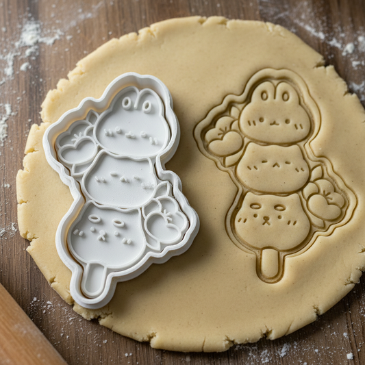 Emporte-pièce Dango Chat - Découpoir Pâtisserie Kawaii 3 Chats Empilés