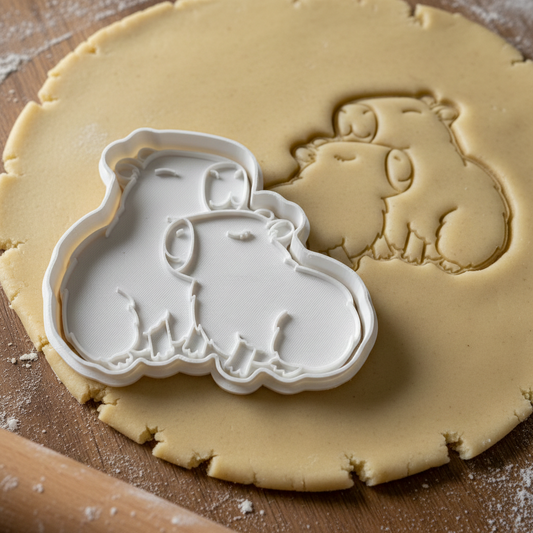 Emporte-pièce Couple Capybara - Découpoir Pâtisserie Premium