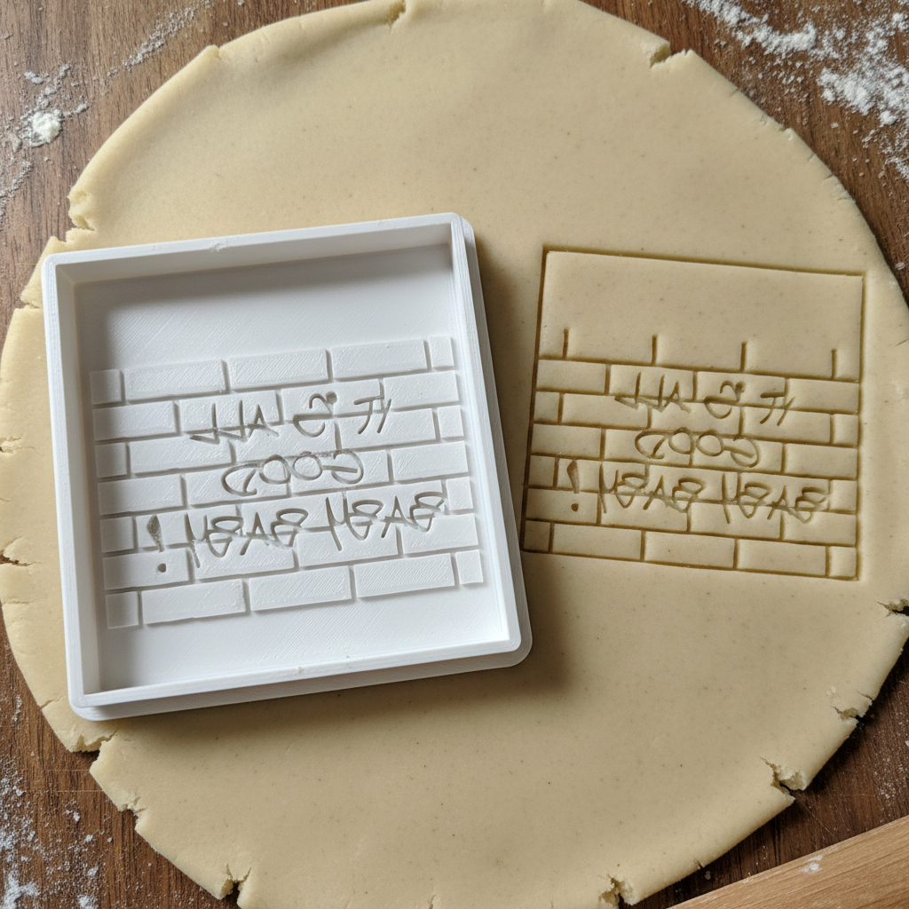Tampon à Biscuits Mur de Briques Graffiti - Emporte-Pièce Décoration Pâtisserie